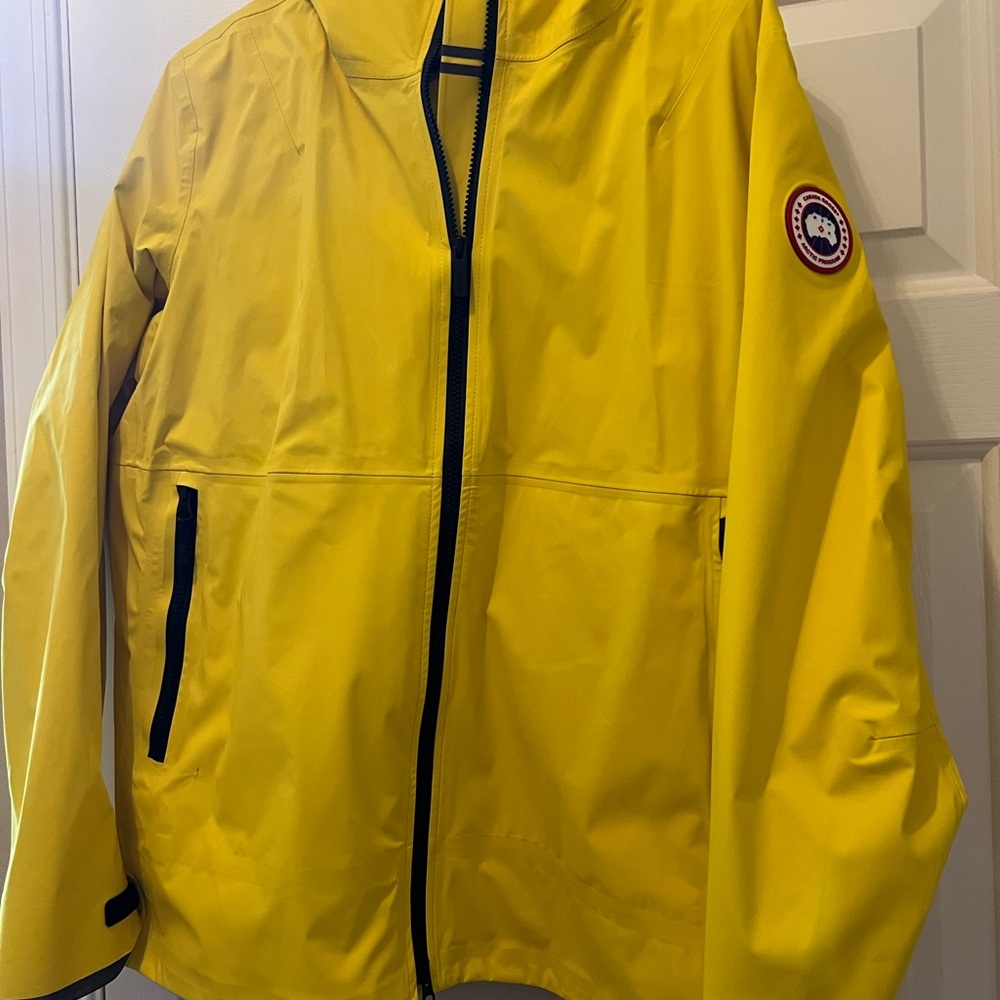 Canada Goose Yellow Hooded Jacket with Logo Patch